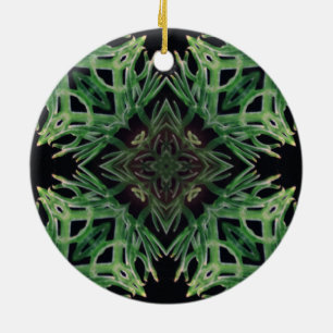 Plant Psychedelic Arts - Patterns - Green Plants - Ceramic Tree Decoration