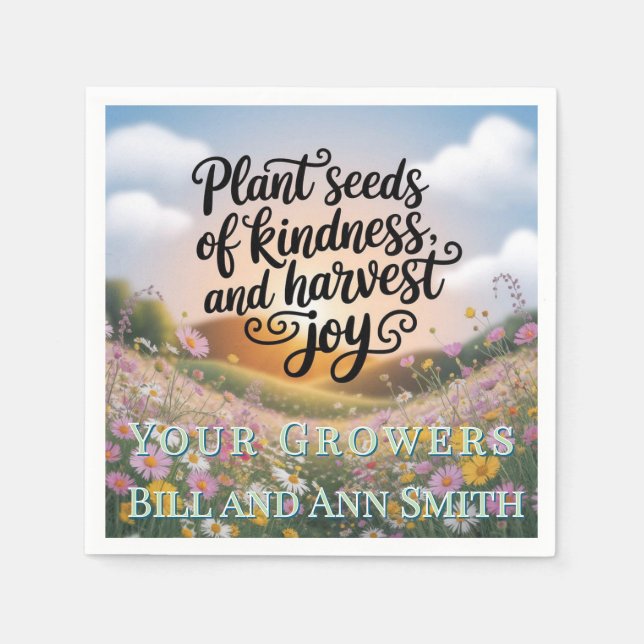 Plant Seeds of Kindness Customisable  Napkin (Front)