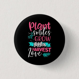 Plant Smiles Grow Giggles Love 3 Cm Round Badge