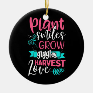 Plant Smiles Grow Giggles Love Ceramic Tree Decoration