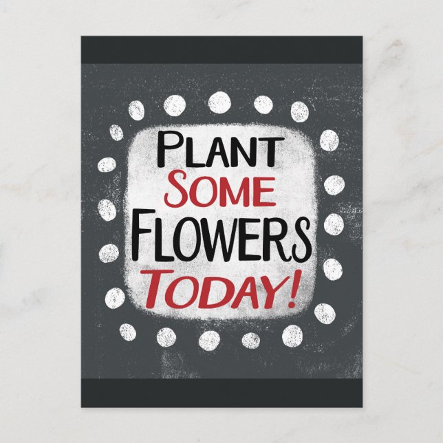 Plant Some Flowers Today Postcard (Front)