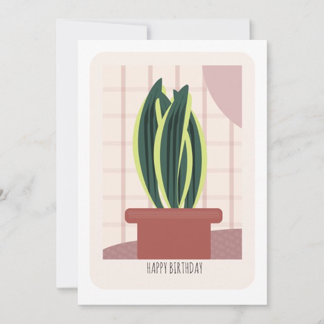 Plant Tall Botanical Birthday Card (Front)