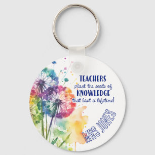 Plant the seed of knowledge Dandelion quote Key Ring