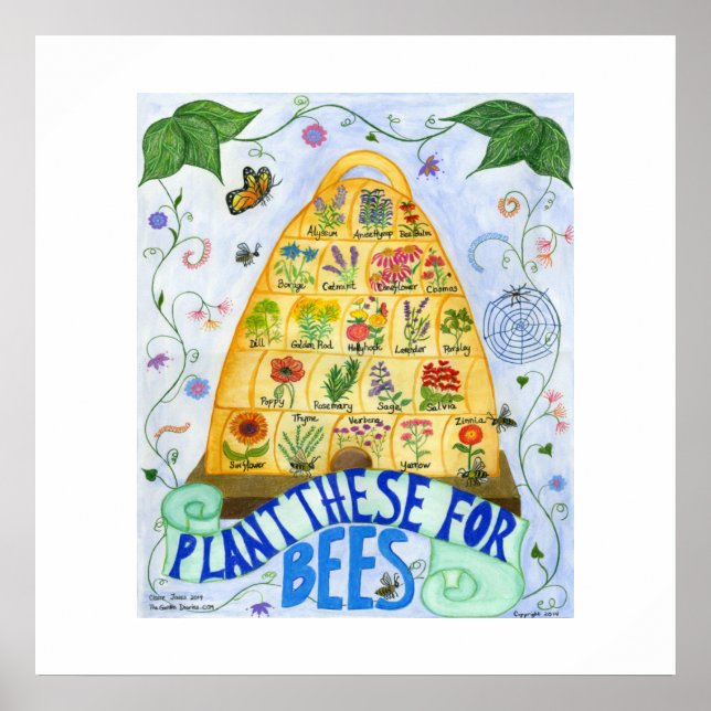 Plant These For Bees Poster (Front)