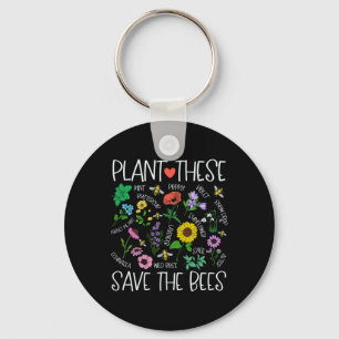 Plant These Save Bees Wildflower Earth Day Support Key Ring