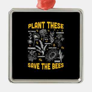 Plant These Save The Bees Metal Tree Decoration