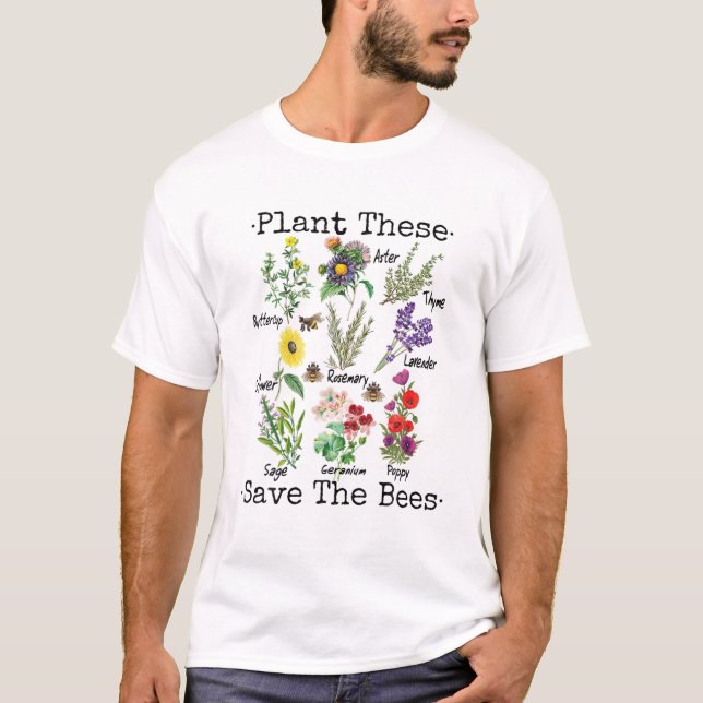 Plant These Save The Bees Women Yellow Flowers T-Shirt (Front)