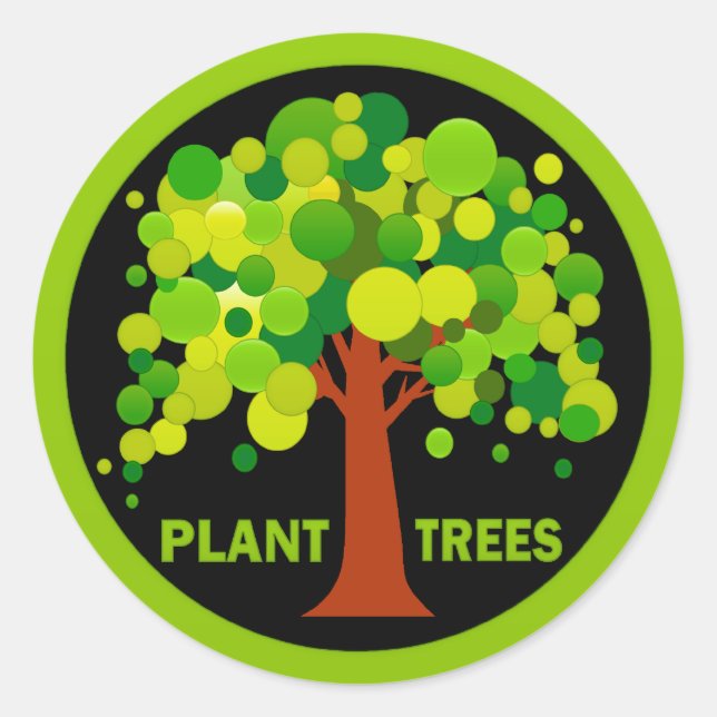 Plant Trees Classic Round Sticker (Front)