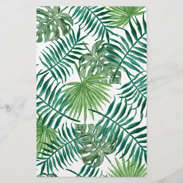Plant Tropical Botanical Palm Leaf Stationery (Front)