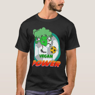 Plant Vegetarian Soccer Broccoli Vegan Power Footb T-Shirt