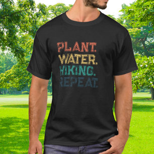 Plant Water Hiking Repeat Colourful Typography T-Shirt