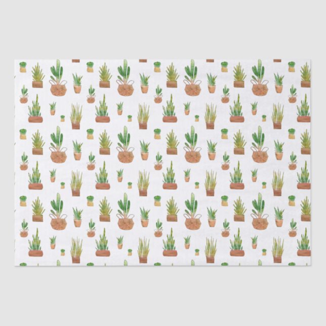 Plant Watercolor Small Business Packaging Tissue Paper (Front)