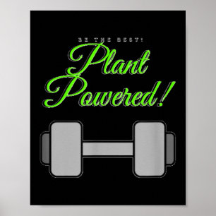 Plant Wered Gym Motivation Vegetarian Poster