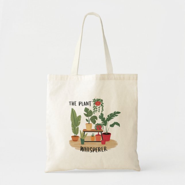 Plant Whisper Tote Bag, Plant Lovers, Plant Mums (Front)