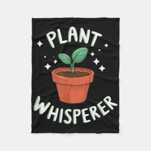 Plant Whisperer Cute Growing Plant Blooming Spring Fleece Blanket