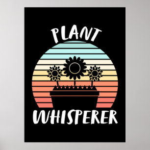 Plant Whisperer Retro Vintage Poster