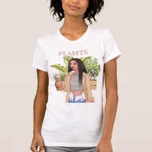 Plant Woman Watercolor Plants T-Shirt