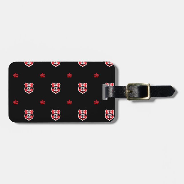Plantagenet  and crown patterns luggage tag (Front Horizontal)