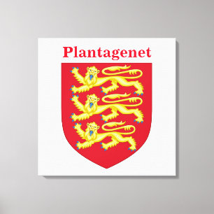 Plantagenet Royal Crest with Name Title Canvas Print