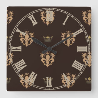 plantagenet symbol pattern square wall clock