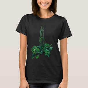 Plantain Floral Art Summer Plant Wildflowers Green T-Shirt