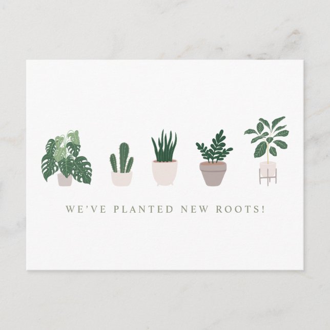 Planted New Roots Moving Announcement Postcard (Front)