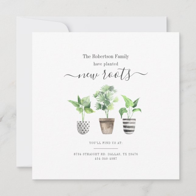 Planted New Roots New Address Moving Announcement (Front)
