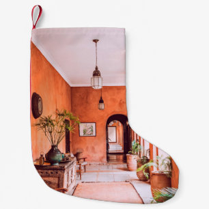PLANTERS WITH PLANT NEAR AREA RUG INSIDE ROOM SMALL CHRISTMAS STOCKING