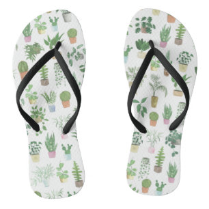 Plantita House Plants and Pots Pattern Tote Bag Jandals