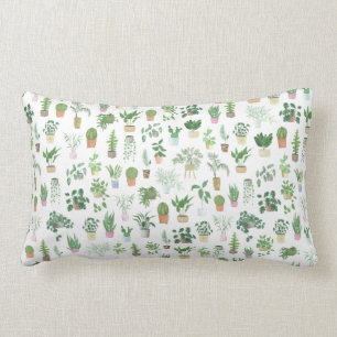 Plantita House Plants and Pots Pattern Tote Bag Lumbar Cushion