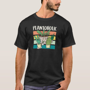 Plantoholic Addicted to Plants Retro Vintage Style T-Shirt