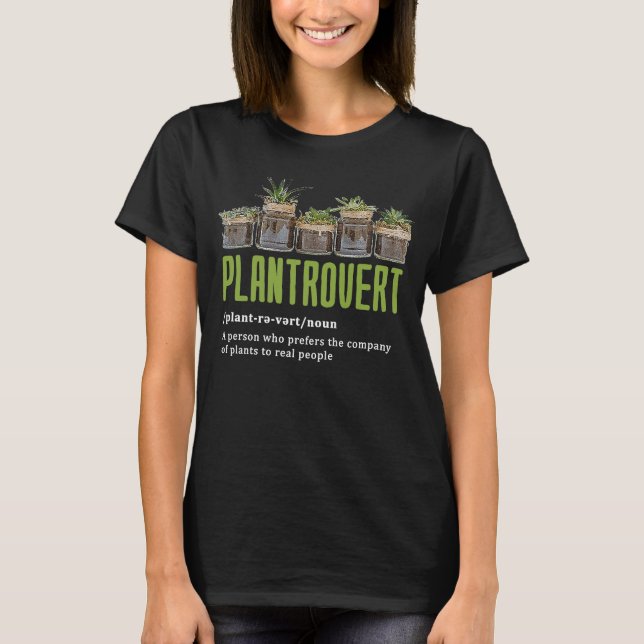 Plantrovert Pot Head Succulent Plants Plant  Garde T-Shirt (Front)