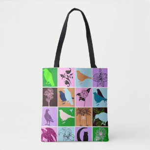 Plants and birds Silhouette Animal nature Art Tote Bag