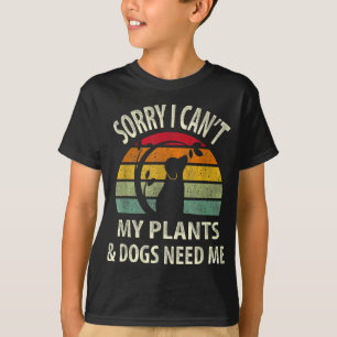 Plants And Dog Lover Gardener Retro Vintage Gift T-Shirt