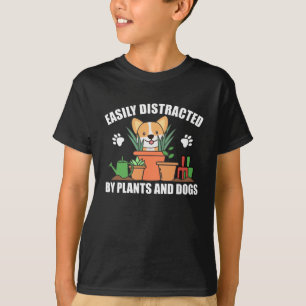 Plants And Dogs Funny Corgi In The Garden Flower T-Shirt