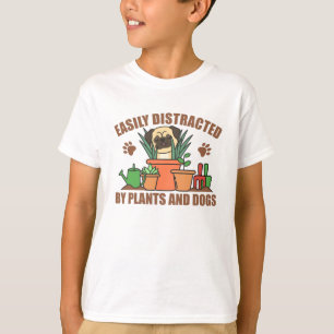 Plants And Dogs Funny Pug In The Garden Flower T-Shirt