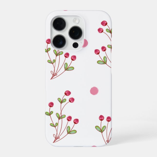 Plants and Dots Seamless Pattern iPhone Case (Back)