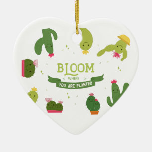 Plants and Flowers Ceramic Tree Decoration