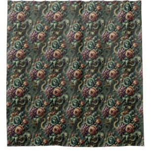 Plants and Pandemonium – Gothic Baroque Shower Curtain