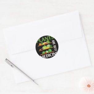 Plants Are Best Medicine Vegan Whole Food Plant Classic Round Sticker