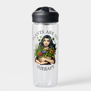 Plants are my Therapy   Funny Plant Addict Water Bottle