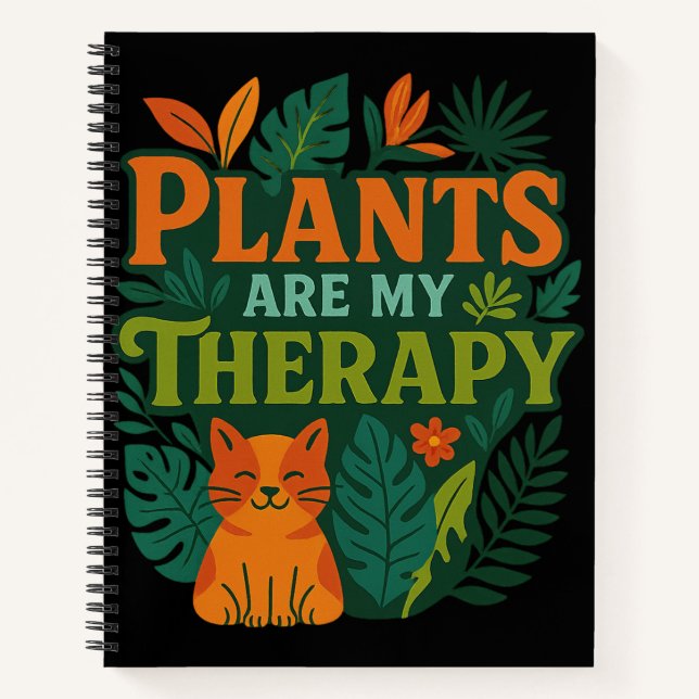 Plants Are My Therapy – Tropical Jungle Style Desi Notebook (Front)