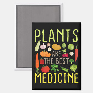 Plants Are The Best Medicine Cool Vegan Vegetarian Magnet