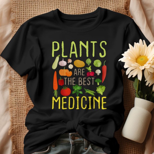 Plants Are The Best Medicine Cool Vegan Vegetarian T-Shirt (Creator Uploaded)