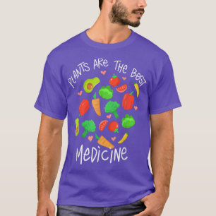 Plants Are The Best Medicine Vegan Diet Hand Drawn T-Shirt