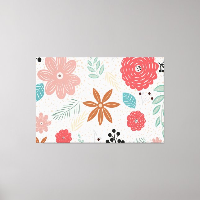 Plants Background Pattern Stretched Canvas Print (Front)