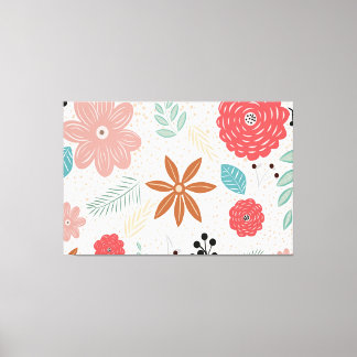 Plants Background Pattern Stretched Canvas Print