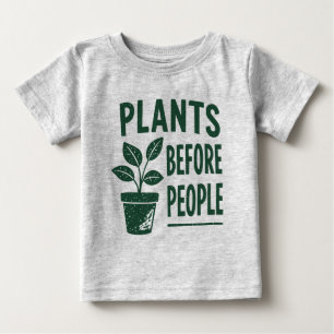 Plants before people funny gardening vintage retro baby T-Shirt