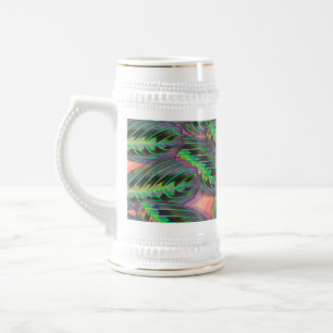Plants Calathea Greenery Leaf Pattern Beer Stein