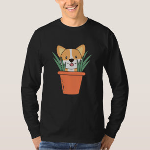 Plants Corgi Dog Flower Pot Dogs Puppy T-Shirt